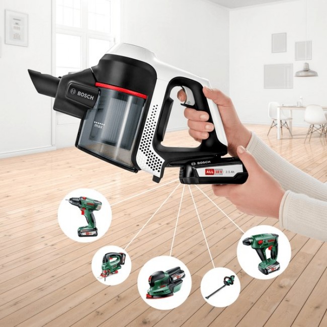 Bosch Serie 6 BCS61113 stick vacuum/electric broom 2-in-1 stick vacuum Battery Dry Bagless White Bosch Serie 6 BCS61113 stick vacuum/electric broom 2-in-1 stick vacuum Battery Dry Bagless White