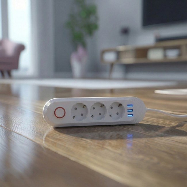 Maclean power strip, 3 socket extension + 3xUSB, 110-240V AC 50/60Hz, 2.1A max 2500W, 1.5m, white, MCE394 W Maclean power strip, 3 socket extension + 3xUSB, 110-240V AC 50/60Hz, 2.1A max 2500W, 1.5m, white, MCE394 W