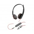 POLY Blackwire 3225 Stereo USB-C Headset +3.5mm Plug +USB-C/A Adapter