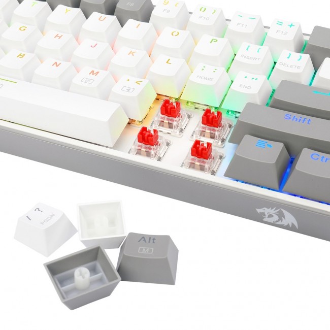 REDRAGON K617-RGB Fizz RGB White/Grey keyboard USB Grey, White