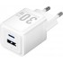 Vention Charger 1x USB-A 1x USB-C GaN 30W WHITE