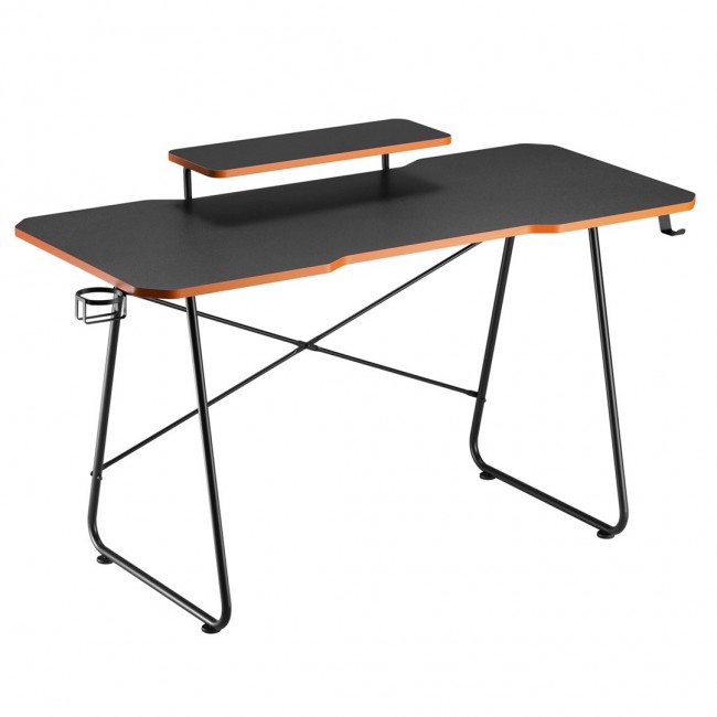 Gaming desk with shelf for NanoRS monitor, 50kg max, height 850mm, black, RS170