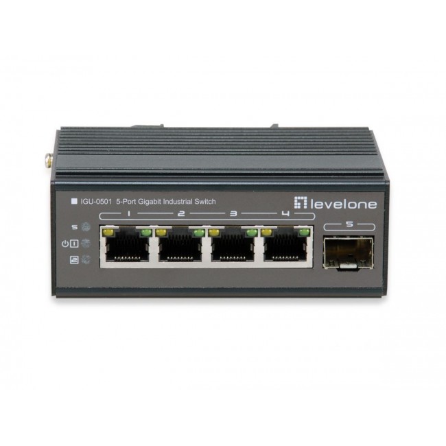 LevelOne IGU-0501 network switch Gigabit Ethernet (10/100/1000) Black