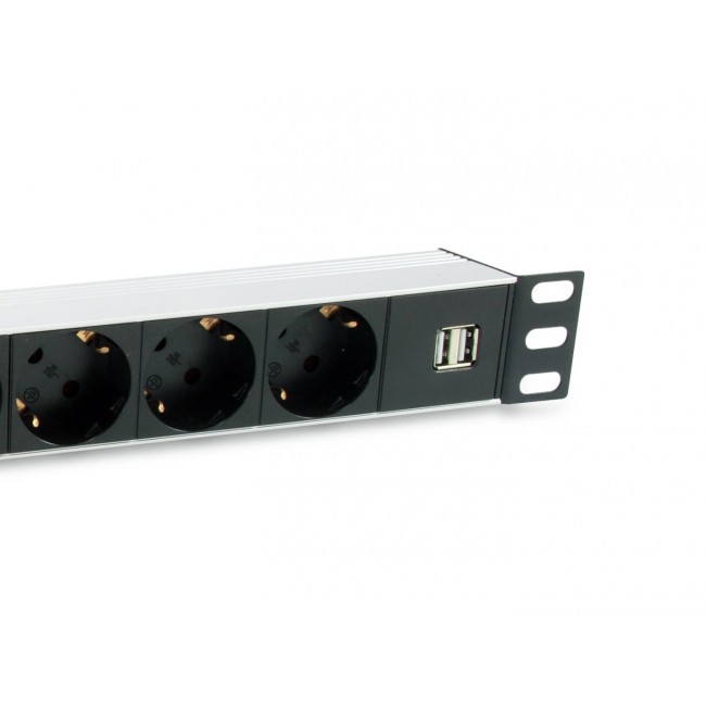 Equip 333315 power distribution unit (PDU) 7 AC outlet(s) 1U Black, Silver
