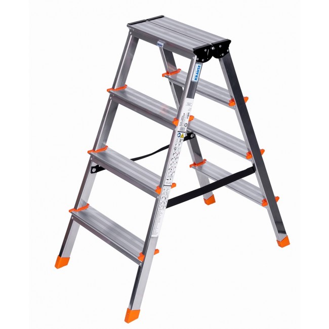 Krause Dopplo double-sided step ladder silver Krause Dopplo double-sided step ladder silver