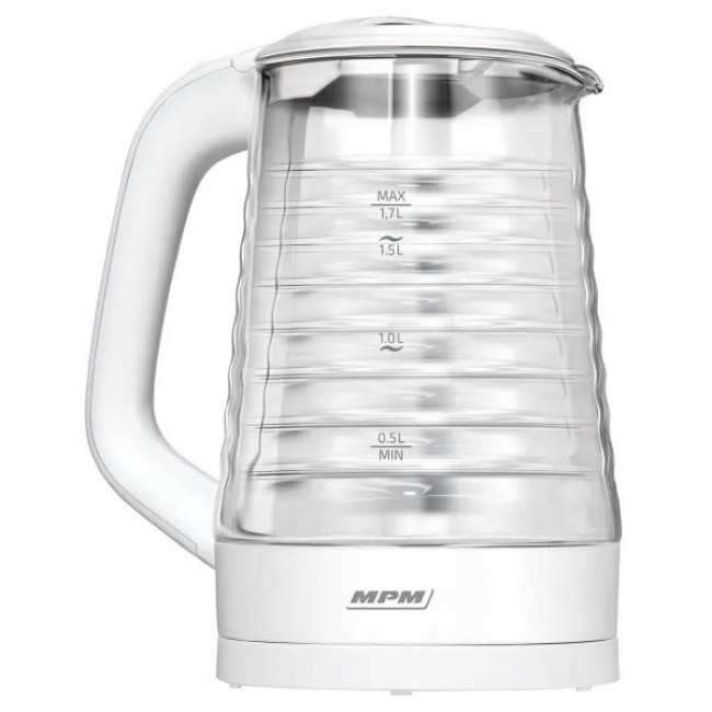 MPM MCZ-124 electric kettle 1.7 L 2200 W White MPM MCZ-124 electric kettle 1.7 L 2200 W White