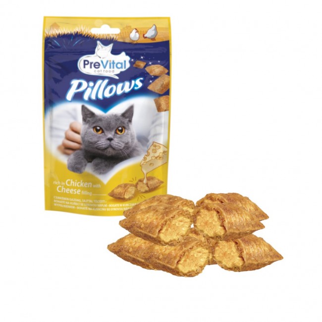 PREVITAL Pillows Chicken with cheese - cat treats - 60g PREVITAL Pillows Chicken with cheese - cat treats - 60g