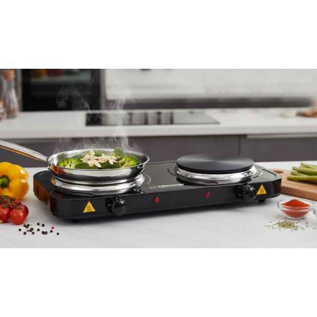 Esperanza EKH010K Electric cooker, top, 2 heating fields, black