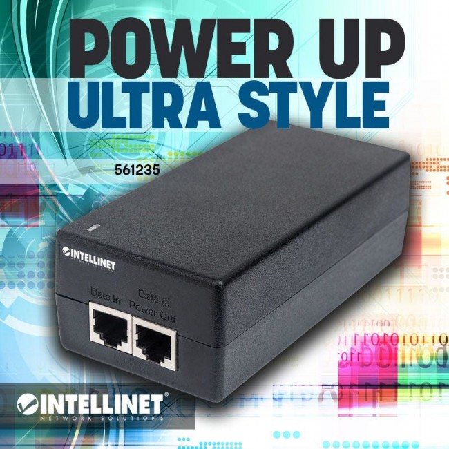Intellinet Gigabit Ultra PoE+ Injector, 1 x 60 W Port, IEEE 802.3bt and IEEE 802.3at/af Compliant, Plastic Housing Intellinet Gigabit Ultra PoE+ Injector, 1 x 60 W Port, IEEE 802.3bt and IEEE 802.3at/af Compliant, Plastic Housing