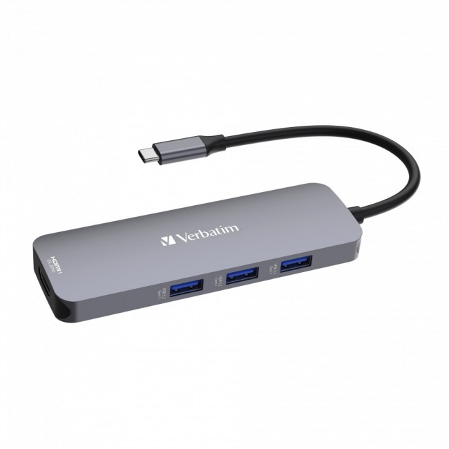 Verbatim CMH-08 USB Type-C 5000 Mbit/s Silver Verbatim CMH-08 USB Type-C 5000 Mbit/s Silver