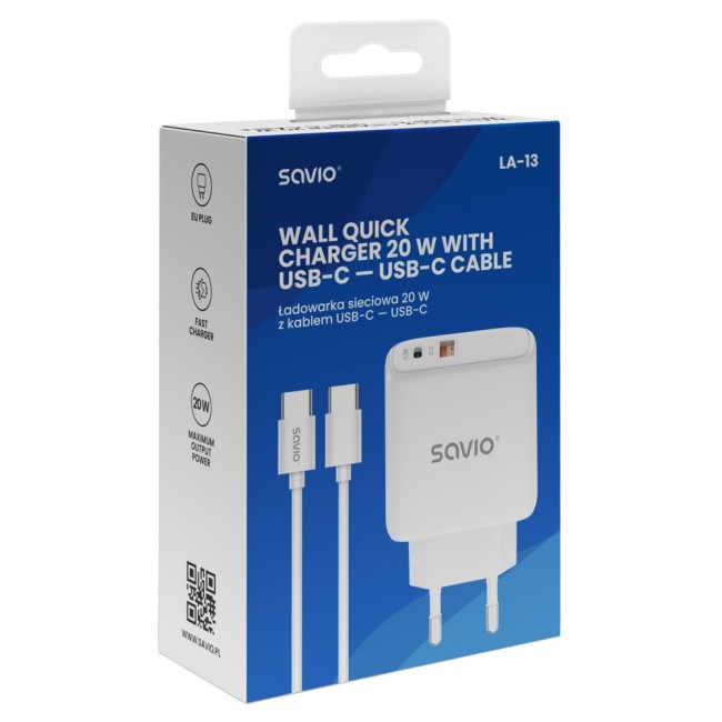 Savio LA-13 mobile device charger Universal White AC Fast charging Indoor Savio LA-13 mobile device charger Universal White AC Fast charging Indoor