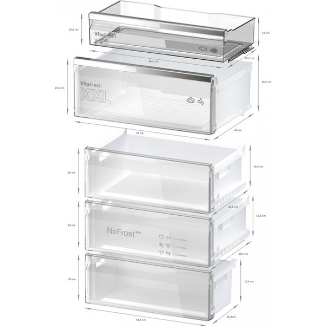 Bosch Serie 6 KGN49LBCF fridge-freezer Freestanding 440 L C Black
