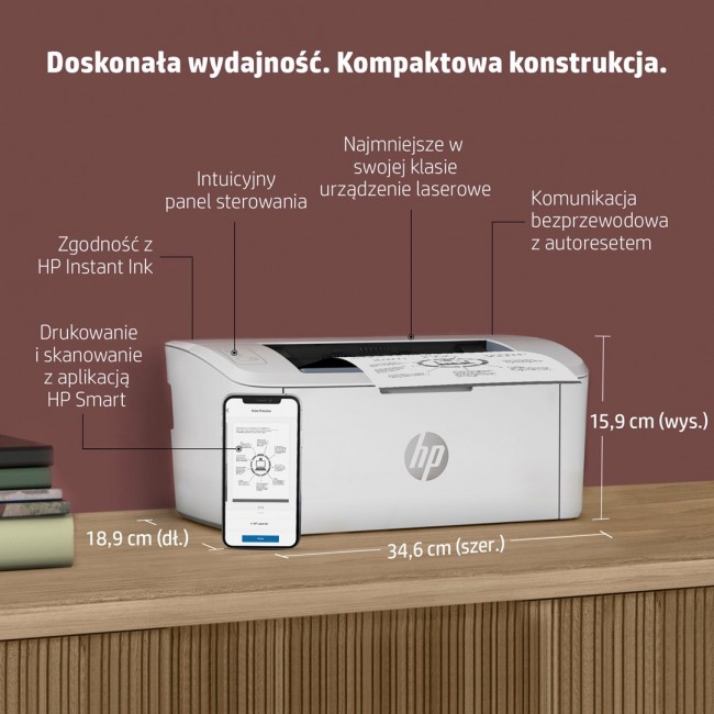 HP LaserJet M110w Printer, Black and white, Printer for Small office, Print, Compact Size