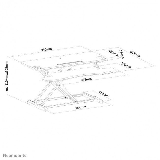 Neomounts sit-stand workstation