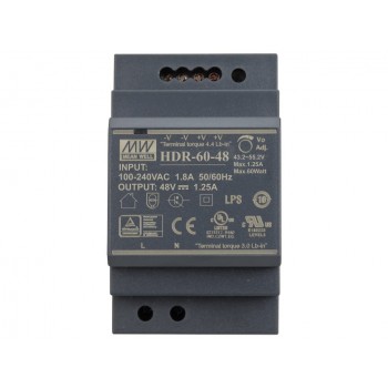 MEAN WELL DIN RAIL SWITCHING POWER SUPPLY HDR-60-48 48V/60W/1.25A