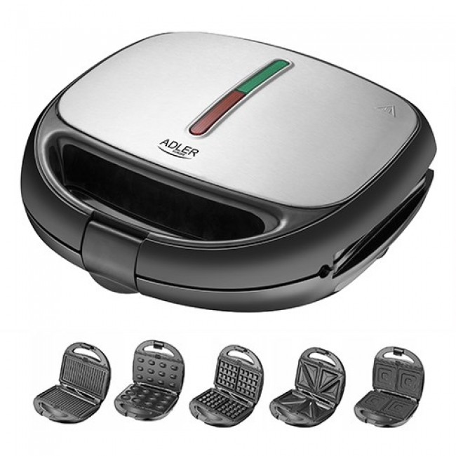 Adler AD 3040 sandwich maker 1200 W Black, Grey Adler AD 3040 sandwich maker 1200 W Black, Grey