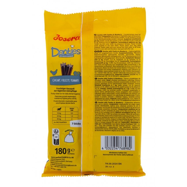 JOSERA Denties Poultry with blueberries - Dog treat - 180g JOSERA Denties Poultry with blueberries - Dog treat - 180g