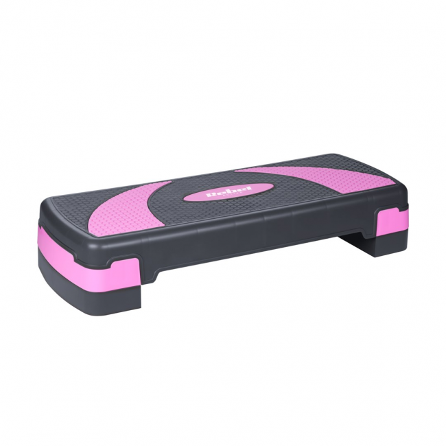 REBEL ACTIVE Step for aerobics and fitness exercises, 3 levels, gray-purple