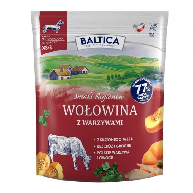 BALTICA Smaki region w Beef with vegetables Small breeds Mono - dry dog food - 1kg