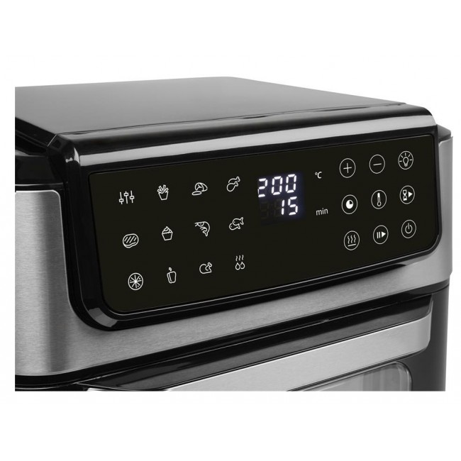 Tristar Hei luft-Ofen Kontrollleuchte Timerfunktion 12 l Single Stand-alone 1800 W Hot air fryer Black, Stainless steel
