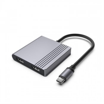 Gembird A-CM-COMBO3-04 interface hub USB Type-C 5000 Mbit/s Grey