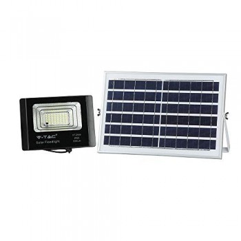 V-TAC 12W Black IP65 Solar LED Projector, Remote Control, Timer VT-25W 6000K 550lm