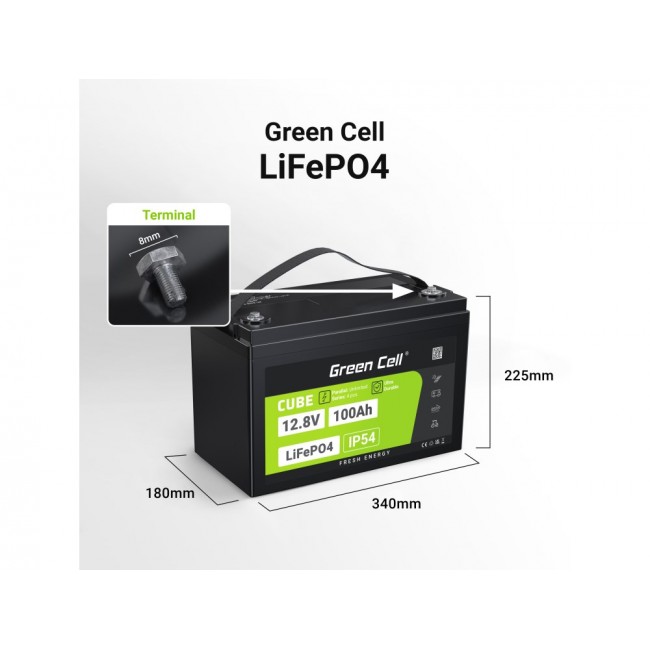 Green Cell LFPGC12V100AH UPS battery Lithium Iron Phosphate (LiFePO4) 12.8 V 100 Ah Green Cell LFPGC12V100AH UPS battery Lithium Iron Phosphate (LiFePO4) 12.8 V 100 Ah