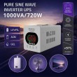 Qoltec Zasilacz awaryjny UPS Pure Sine Wave | 1000VA/720W | Przetwornica 12/230V z AVR | LCD | LiFePO4 AGM GEL