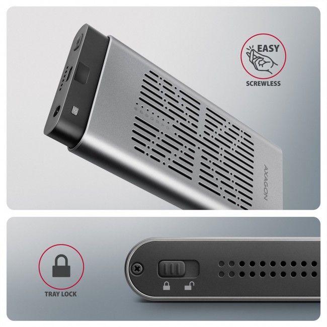 Axagon EEM2-20GD USB-C 20Gbps Dual M.2 NVMe SSD CLONE MASTER Enclosure