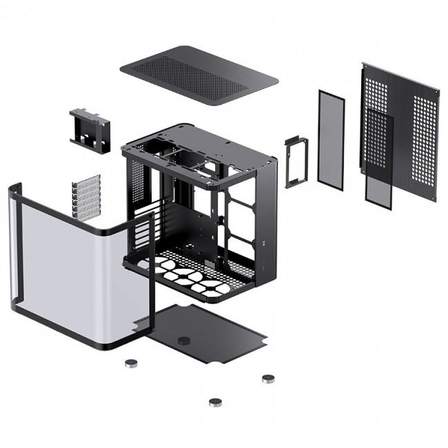 Jonsbo TK-2 2.0 Midi-Tower, Tempered Glass - black