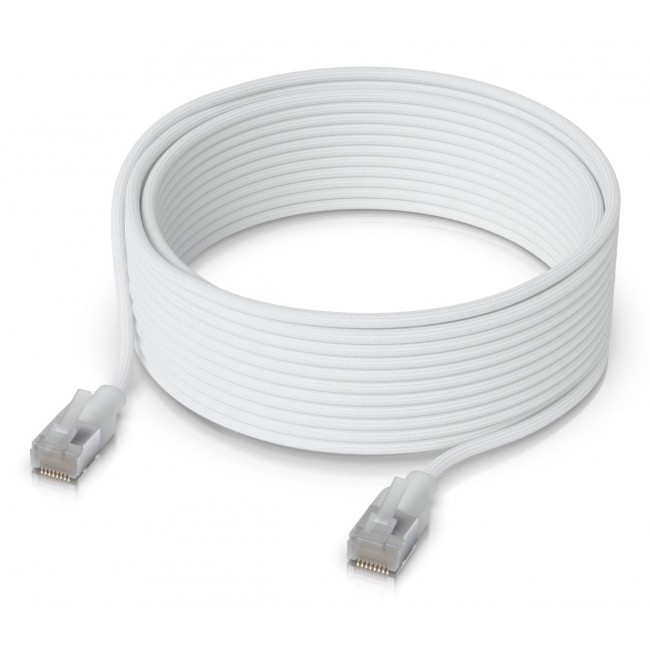 Ubiquiti UACC-Cable-Patch-EL-C6A-12M-W networking cable Translucent, White Cat6a Round
