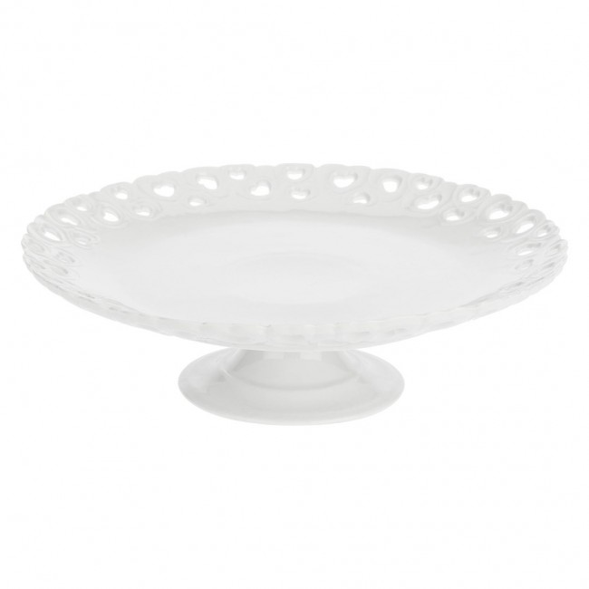 Embellished Valentino cake stand - White, 26 cm Embellished Valentino cake stand - White, 26 cm