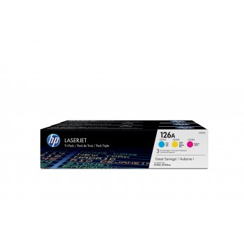 HP 126A 3-pack Cyan/Magenta/Yellow Original LaserJet Toner Cartridges