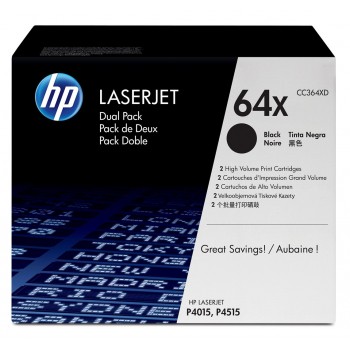 HP 64X 2-pack High Yield Black Original LaserJet Toner Cartridges
