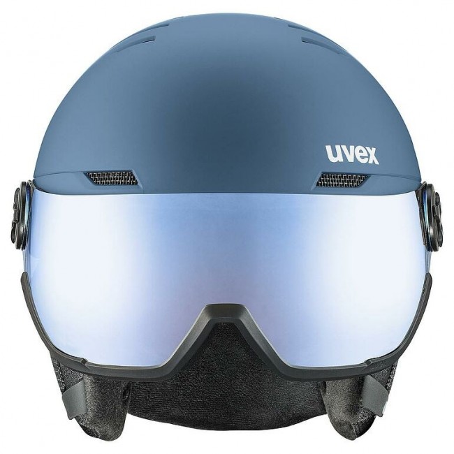 Uvex Skihelm wanted visor Stone colour, Blue