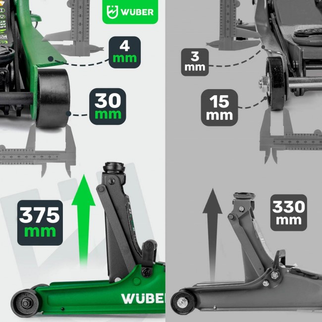 Low-profile car jack 80 375 mm 2.5 t W22002 WUBER