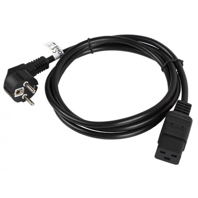 Lanberg CA-C19C-10CC-0018-BK power cable Black 1.8 m CEE7/7 C19 coupler