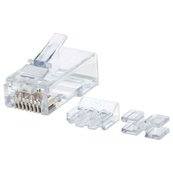 Intellinet RJ45 Modular Plugs Pro Line, Cat6A, UTP, 3-prong, for solid wire, 50 gold-plated contacts, 80 pack