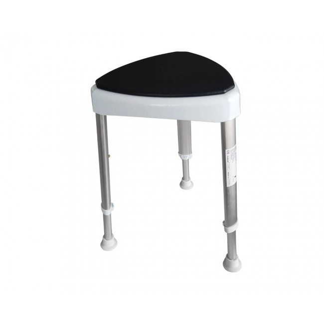 Triangular shower stool with soft seat Black