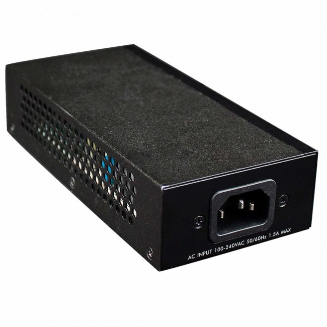 Intellinet Gigabit High-Power PoE+ Injector, 1 x 30 W, IEEE 802.3at/af Power over Ethernet (PoE+/PoE)