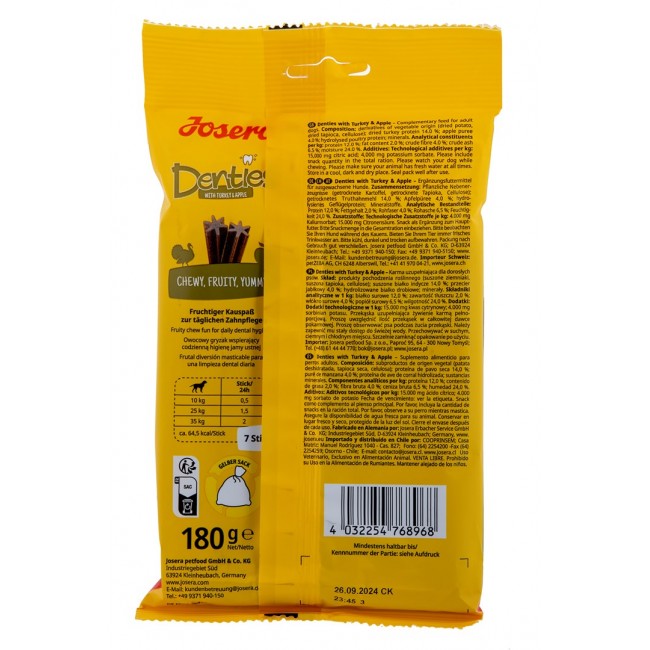 JOSERA Denties Turkey with apple - Dog treat - 180g JOSERA Denties Turkey with apple - Dog treat - 180g