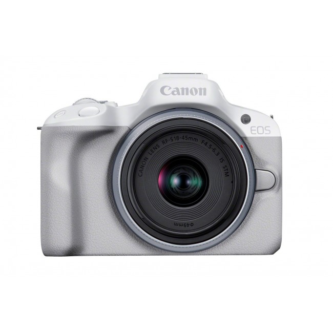 Canon EOS R50, White + RF-S 18-45mm F4.5-6.3 IS STM Kit MILC 24.2 MP CMOS 6000 x 4000 pixels