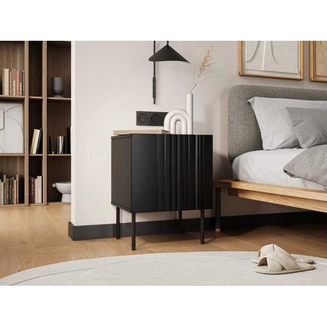 Cama Bedside table 2 pcs ISLA 44,5x40x59 black matt Cama Bedside table 2 pcs ISLA 44,5x40x59 black matt