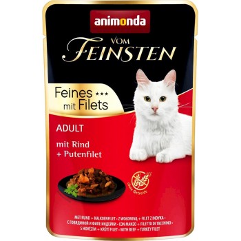 ANIMONDA vom Feinsten Beef, turkey fillet - wet cat food - 85 g