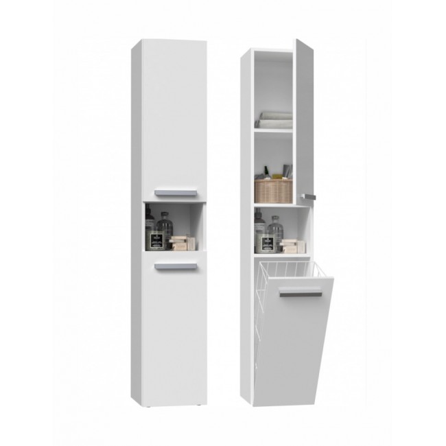 Bathroom cabinet NEL III 31x30x174 cm, matt white