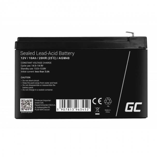 Green Cell AGM48 UPS battery Sealed Lead Acid (VRLA) 12 V 10 Ah Green Cell AGM48 UPS battery Sealed Lead Acid (VRLA) 12 V 10 Ah