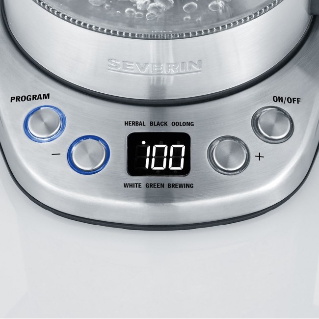 Severin WK 3473 electric kettle 1 L 2200 W Stainless steel, Transparent