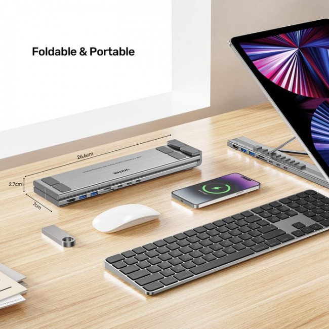 UNITEK D1137AGY01 laptop dock/port replicator Docking USB 3.2 Gen 1 (3.1 Gen 1) Type-C Silver