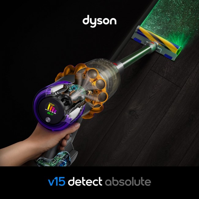 Dyson V15 Detect Absolute 2-in-1 stick vacuum Battery Dry HEPA Bagless 0.77 L Stainless steel