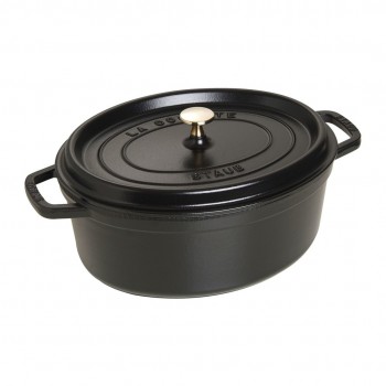 Staub oval cast iron pot - Black, 5.5 ltr